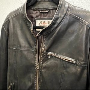 Levi’s leather men’s jacket dark brown